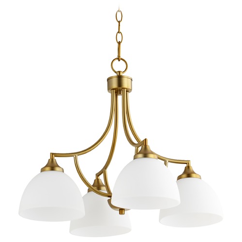 Quorum Lighting Enclave Aged Brass Chandelier by Quorum Lighting 6459-4-80