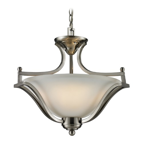 Z-Lite Z-Lite Lagoon Brushed Nickel Pendant Light with Bell Shade 704SFC-BN