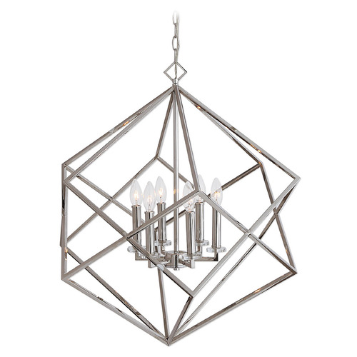 Euclid Polished Nickel Pendant Light by Uttermost Lighting