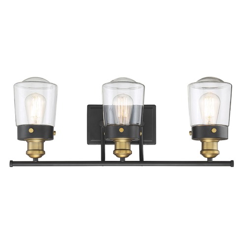 Macauley Vintage Black & Warm Brass Bath Light by Savoy House