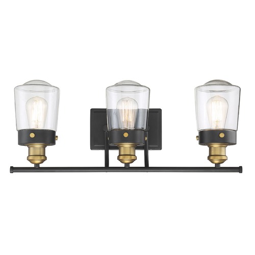 Savoy House Macauley Vintage Black & Warm Brass Bath Light by Savoy House 8-2069-3-51