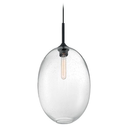 Satco Lighting Aria Matte Black Pendant with Oval Shade by Satco Lighting 60/7028