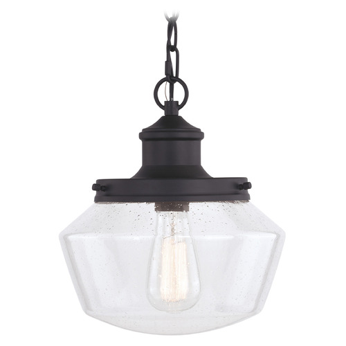 Vaxcel Lighting Collins Matte Black Outdoor Hanging Light