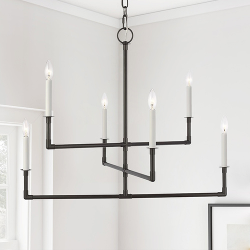 Visual Comfort Studio Collection Chapman & Meyers Bayview 32-Inch Aged Iron Chandelier by Visual Comfort Studio CC1346AI