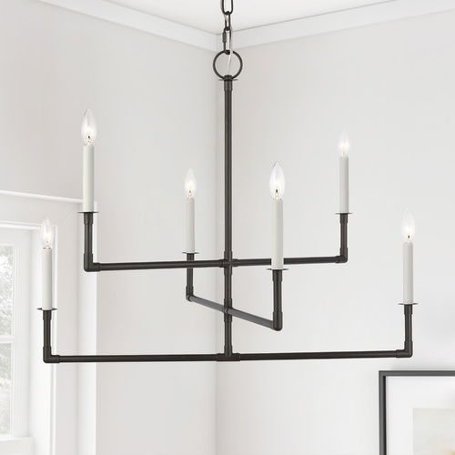 Chapman & Meyers Bayview 32-Inch Aged Iron Chandelier by Visual Comfort Studio