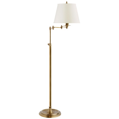 Studio VC Swing Arm Floor Lamp in Antique Brass by Visual Comfort Signature