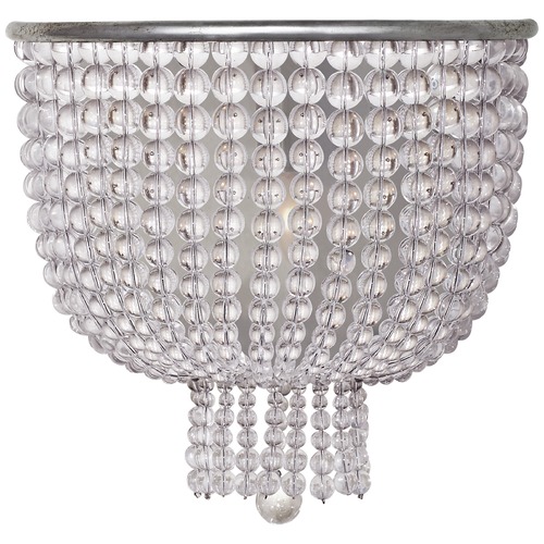Visual Comfort Signature Collection Aerin Jacqueline Medium Sconce in Silver Leaf by Visual Comfort Signature ARN2103BSLCG