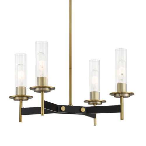 Baldwin Park 4-Light Chandelier in Soft Brass & Coal by Minka Lavery