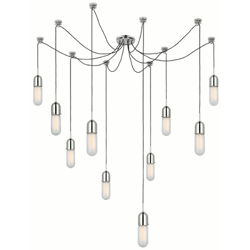 Visual Comfort Signature Collection Thomas OBrien Junio Chandelier in Polished Nickel by VC Signature TOB5645PNFG10