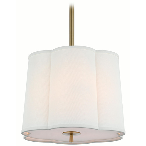 Visual Comfort Signature Collection Visual Comfort Signature Collection Simple Scallop Soft Brass Pendant Light with Scalloped Shade BBL5016SB-L