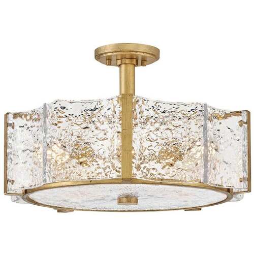 Florian 20.25-Inch Semi-Flush in Distressed Brass by Fredrick Ramond