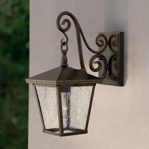 Seeded Glass Outdoor Wall Light Bronze by Hinkley Lighting