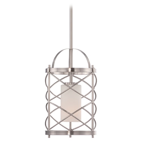 Nuvo Lighting Nuvo Lighting Ginger Brushed Nickel Mini-Pendant Light with Cylindrical Shade 60/5332