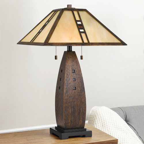 Fulton Table Lamp in Wood by Quoizel Lighting