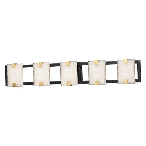 Radiant Black & Gold Leaf LED Bathroom Light by Maxim Lighting