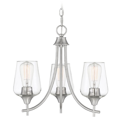 Savoy House Octave 18-Inch Mini Chandelier in Satin Nickel with Clear Glass 1-4031-3-SN