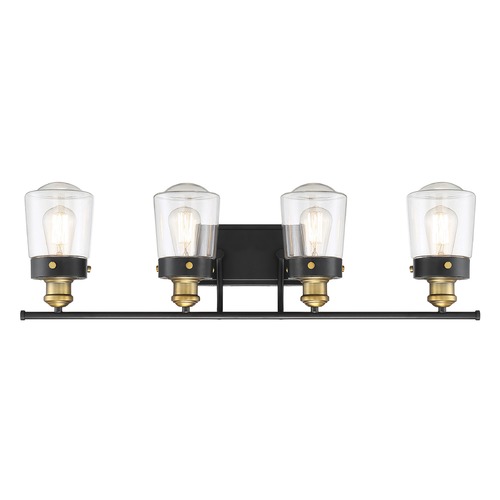 Macauley Vintage Black & Warm Brass Bath Light by Savoy House