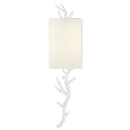 Currey and Company Lighting Currey and Company Baneberry Gesso White Sconce 5000-0148