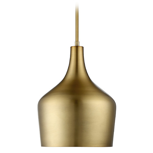 Meridian 10.5-Inch Wide Pendant in Natural Brass by Meridian M70020NB