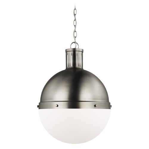 Visual Comfort Studio Hanks Antique Brushed Nickel LED Pendant Light with Bowl / Dome Shade