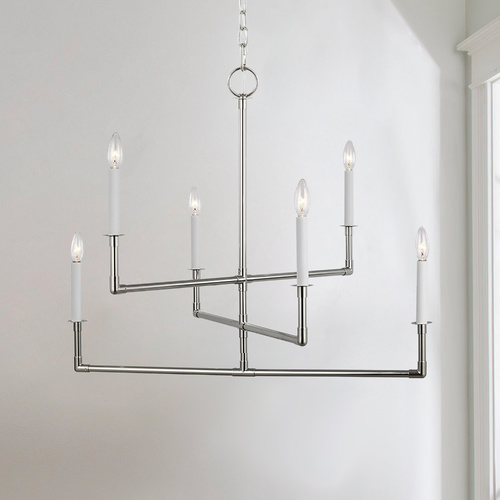 Visual Comfort Studio Collection Chapman & Meyers 32-Inch Bayview polished Nickel Chandelier by Visual Comfort Studio CC1346PN