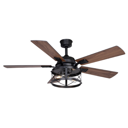 Vaxcel Lighting Elburn Black LED Ceiling Fan with Light