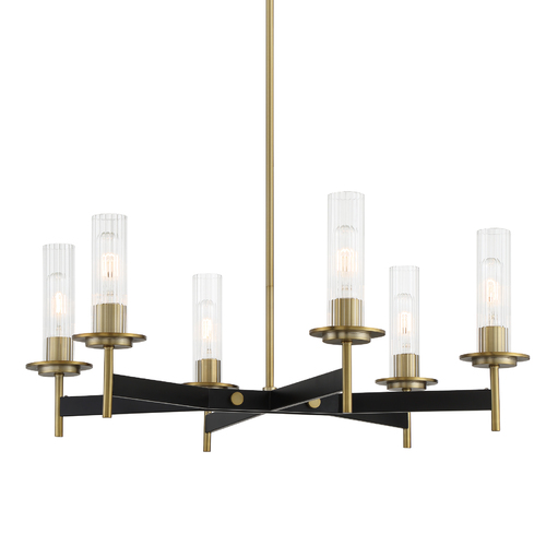Baldwin Park 6-Light Chandelier in Soft Brass & Coal by Minka Lavery