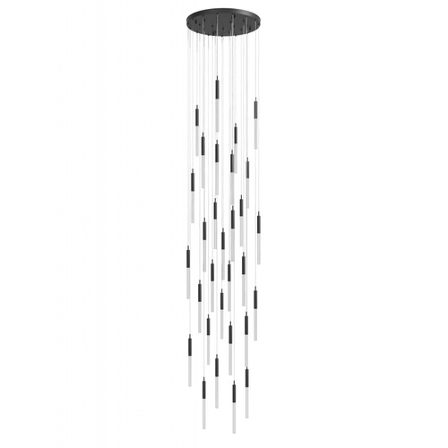 Avenue Lighting Avenue Lighting Boa Black LED Multi-Light Pendant with Cylindrical Shade HF2031-BOA-BK
