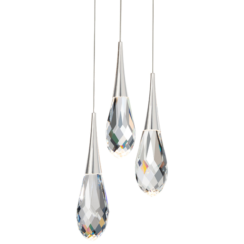 Hibiscus 3-Light LED Pendant in Polished Nickel by Schonbek Beyond