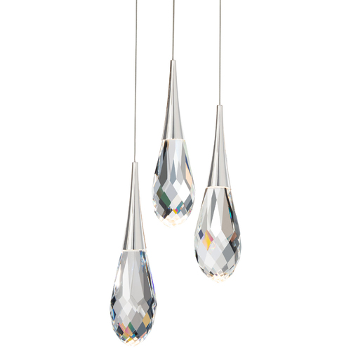 Schonbek Beyond Hibiscus 3-Light LED Pendant in Polished Nickel by Schonbek Beyond BPD21203-PN