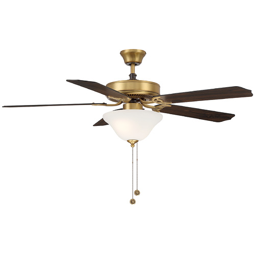 52-Inch LED Ceiling Fan in Natural Brass by Meridian