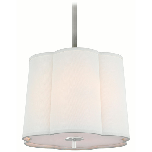 Visual Comfort Signature Collection Visual Comfort Signature Collection Simple Scallop Soft Silver Pendant Light with Scalloped Shade BBL5016SS-L