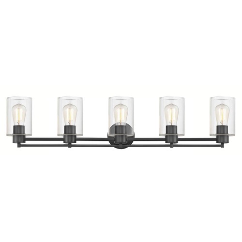 Design Classics Lighting Industrial Clear Glass Bathroom Light Black 5 Lt 706-07 GL1040C