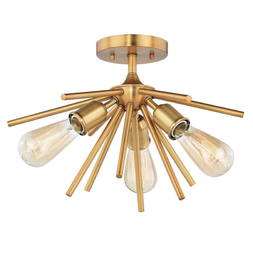 Vaxcel Lighting Estelle Natural Brass Semi-Flushmount Light