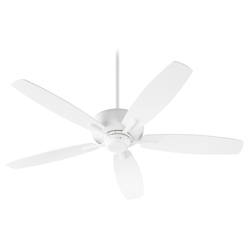 Breeze Studio White Ceiling Fan Without Light by Quorum Lighting
