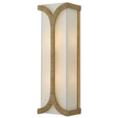 Currey and Company Lighting Currey and Company Carthay Natural Rope / Dark Gold Leaf Sconce 5000-0109