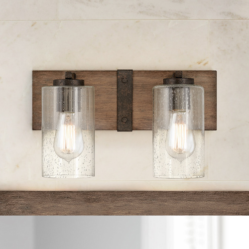 Sawyer 2-Light Sequoia & Iron Rust Bathroom Light by Hinkley Lighting