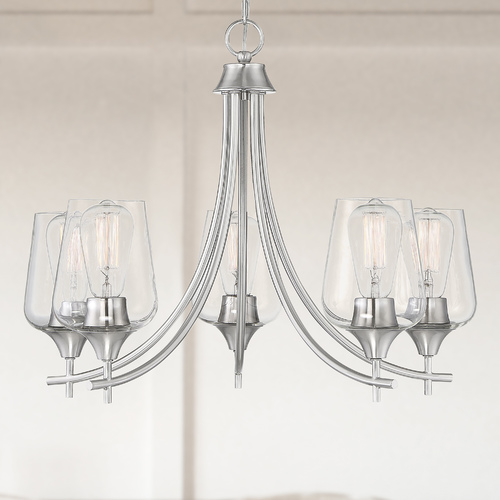 Octave 23-Inch 5-Light Chandelier in Satin Nickel by Savoy House