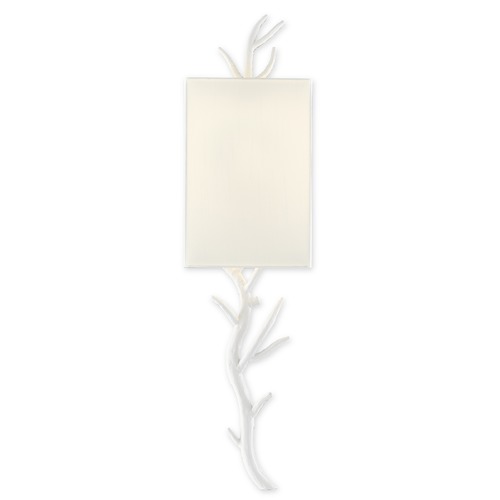Currey and Company Lighting Currey and Company Baneberry Gesso White Sconce 5000-0149