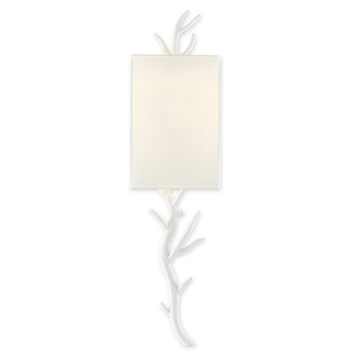 Currey and Company Baneberry Gesso White Sconce