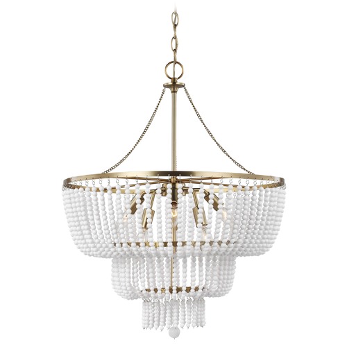 Visual Comfort Studio Collection Jackie Satin Brass LED Chandelier by Visual Comfort Studio 3180706EN-848