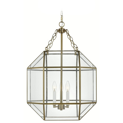 Visual Comfort Studio Collection Morrison Satin Brass Pendant Light with Octagon Shade