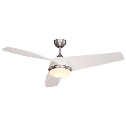 Vaxcel Lighting Vaxcel Lighting Odell Brushed Nickel & Matte White LED Ceiling Fan with Light F0091