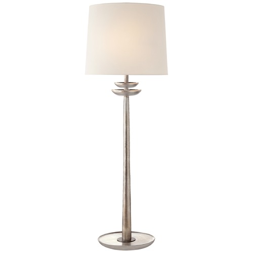 Visual Comfort Signature Collection Aerin Beaumont Medium Buffet Lamp in Silver Leaf by Visual Comfort Signature ARN3301BSLL