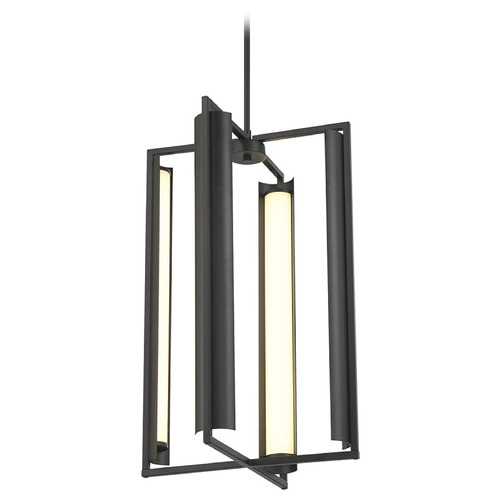George Kovacs Trizay Coal Pendant Light with Cylindrical Shade