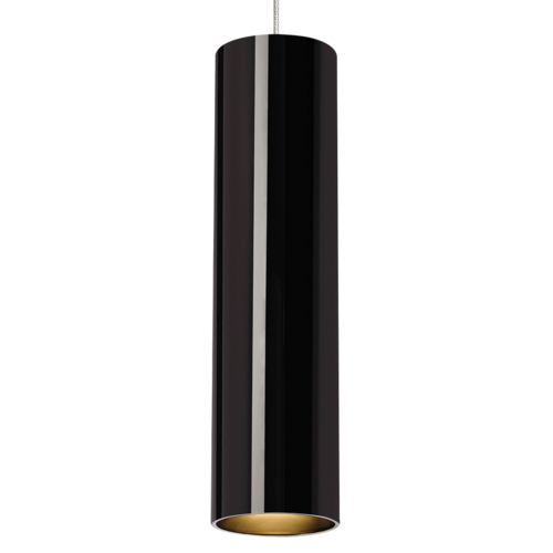 Visual Comfort Modern Collection Piper Monopoint Pendant in Black & Satin Nickel by VC Modern 700MPPPRBS-LEDS930