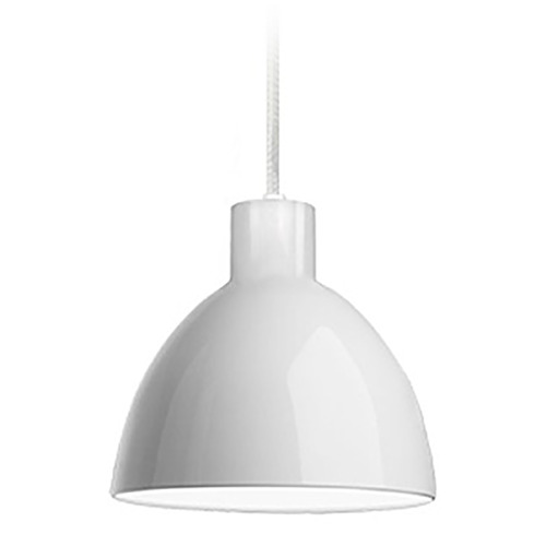 Kuzco Lighting Chroma Glossy White LED Mini-Pendant Light with Bowl / Dome Shade
