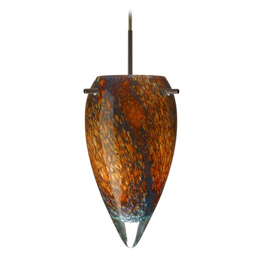 Besa Lighting Besa Lighting Juli Bronze LED Mini-Pendant Light with Teardrop Shade 1JT-4125CE-LED-BR