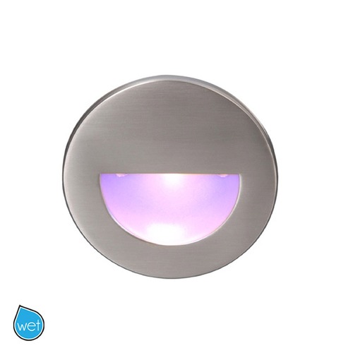 WAC Lighting Brushed Nickel LED Recessed Step Light with Blue LED by WAC Lighting WL-LED300-BL-BN