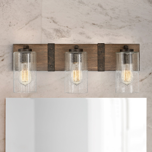 Hinkley Sawyer 3-Light Sequoia & Iron Rust Bathroom Light by Hinkley Lighting 5943SQ